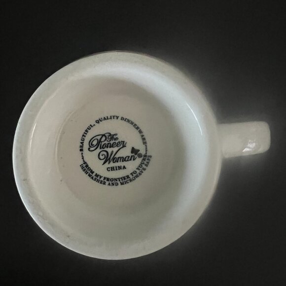 THE PIONEER WOMAN Turquoise Pedestal & Red Starburst Off-White Ceramic Cup Mug - Picture 9 of 11